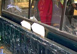 Front of truck bed with sponges